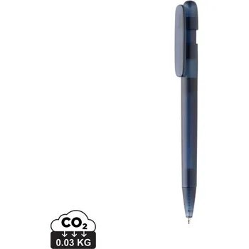 Průhledné pero Devin z GRS recykl. ABS - Námořní Modř