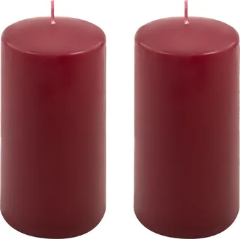 Svíčka Sada sloupových svíček, 15 cm, Ø 7,5 cm, vínová, 2 ks