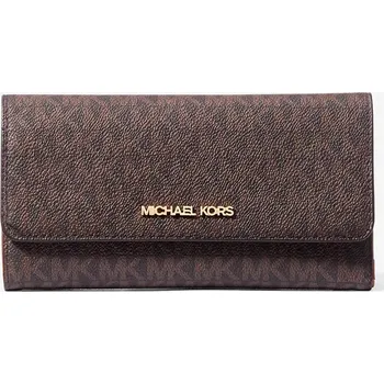 Peněženka MICHAEL KORS dámská peněženka Jet Set hnědá logová