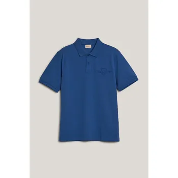 Pánská košile POLOKOŠILE GANT REG TONAL SHIELD SS RUGGER RICH BLUE