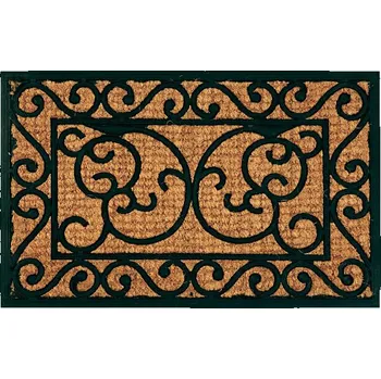 Rohožka Gumová Rohožka BEST FOR BOOTS s kokosovým vláknem, černá s přírodní, 60 x 40 cm|Esschert Design