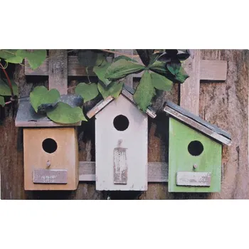 Rohožka Podložka pod litinovou rohožku BEST FOR BOOTS - Ptačí budky, hnědá, 75 x 45 cm (DOPRODEJ)|Esschert Design