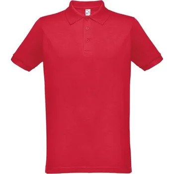Pánské tričko THC BERLIN. Pánské polo triko s krátkým rukávem - Červená / XXL