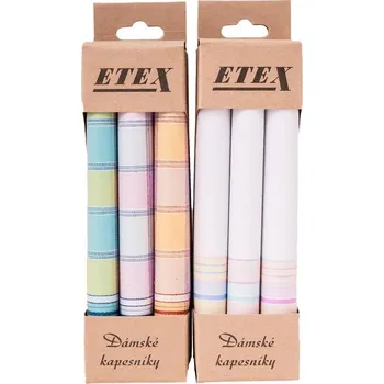 Látkový kapesník Dámské kapesníky Etex L40 3 ks - různé barvy
