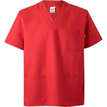 Pánské tričko VL ILLAPA. Keprová tunika (190 g/m²) s krátkými rukávy z polyesteru (65 %) a bavlny (35 %) - Červená / 2XL