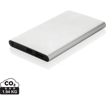 Powerbanka Powerbanka 4.000mAh s USB C z RCS recykl. plastu a hliníku - Stříbrná