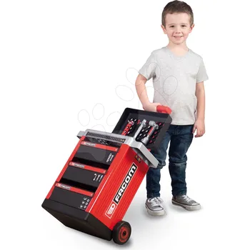 Dětská kuchyňka Pracovní stolek Facom Workshop Cart Smoby na kolečkách s 31 doplňky