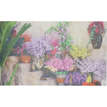 Rohožka Podložka pod rohožku BEST FOR BOOTS Květiny na schodišti, barvy, 76 x 45 cm (DOPRODEJ)|Esschert Design