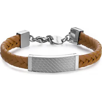 Náramek S'Agapõ Hnědý kožený náramek pro muže Ripple SRP71 + 2 měsíce na vrácení zboží