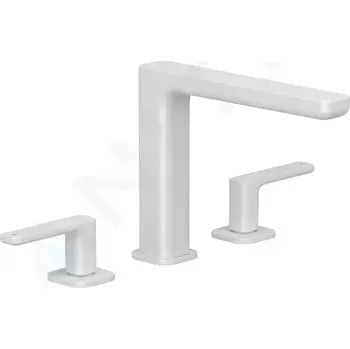 Vodovodní baterie Kludi Renon Umyvadlová baterie s výpustí Push-Open, 3-otvorová instalace, matná bílá, 423935375