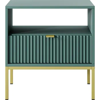 Noční stolek Noční stolek Nova 54 cm zelený/zlaté úchytky a zlatý rám