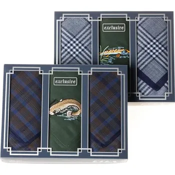 Látkový kapesník Pánské kapesníky rybářské Etex M15 3 ks - olivové