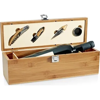 Otvírák SYRAH. Souprava na víno z bambusu, zinku a nerezové oceli