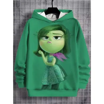 Chlapecký svetr Disney Dětská mikina s kapucí a 3D potiskem V Hlavě 2 (Inside Out 2) Barva: zelená (Z2HF241206ER), Velikost: 120 (5-6 let