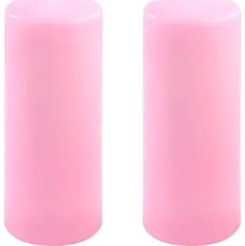 Svíčka Sada sloupových svíček, 25 cm, Ø 10 cm, růžová, 2 ks