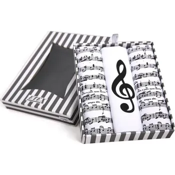 Látkový kapesník Dámské kapesníky Etex Hudba L59 3 ks - bílé-černé