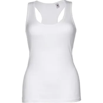 Dámské tričko THC TIRANA WH. Dámské bavlněné tričko bez rukávů. Bílá barva - Bílá / XL