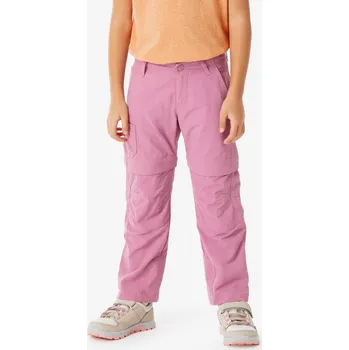 Chlapecké oblečení QUECHUA Dětské turistické odepínací kalhoty 2v1 2–6 let MH 500 5-6 LET RŮŽOVÁ