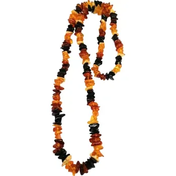 Náhrdelník Jantarový elegantní náhrdelník dlouhý 70 cm, mix barev