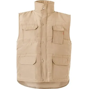 Pánská vesta VL MEFITIS. Polstrovaná vesta s mnoha kapsami (220 g/m²) z polyesteru (100 %) - Světlá Přírodní / S