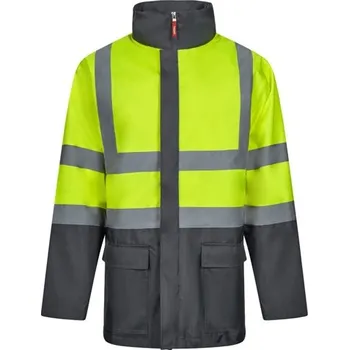 VL JUNO. Dvoubarevná parka 4v1 (180g/m²), z polyesteru (100%) s PU zátěrem - Šedá / Žlutá / XL