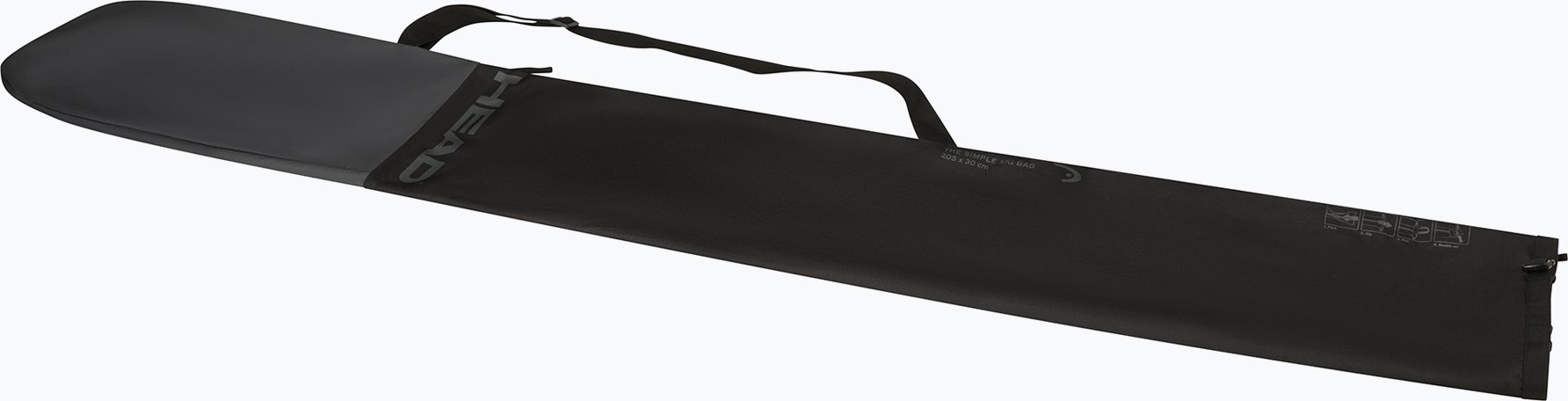Eenvoudige Ski Draagtas HEAD The Simple Skibag Zwart/Grijs – Robuuste Skitas Voor één Paar Ski's, Met Roll-top En Schouderriem, Praktisch Voor Vervoer Skitas Voor één Paar Ski's