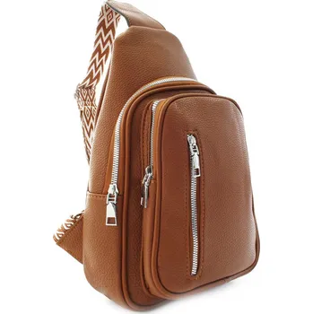 Městský batoh Hnědý dámský zipový batoh přes tělo Ashar