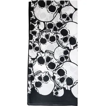 Látkový kapesník Šátek Etex Lebky B01 1 ks - černý-bílý