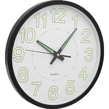Hodiny Nástěnné Hodiny Sun: S Křemenným Krystalovým Oscilátorem, Analogový Ciferník, Fluorescenční Číslice A Ručičky (V Noci Svítí), Baterie 1 X Aa (Není Součástí)
