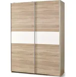 Šatní skříň LIMA S-1, dub sonoma / bílá - SLEVA 3% s kodem radost25