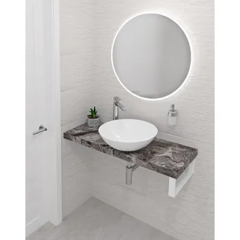 SAPHO AVICE deska pod umyvadlo 230x36cm, tl.5cm, šedý kámen