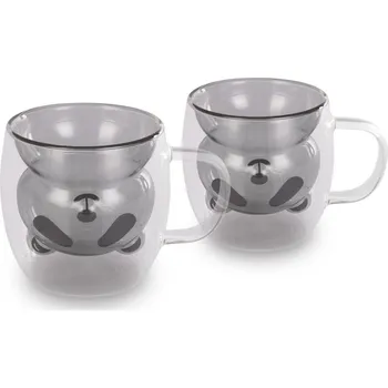 Sklenice Lamart LT9126 2dílná sada sklenic Bear Vaso, 230 ml, černá, čirá
