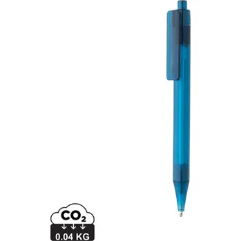 Průhledné pero X8 z GRS RPET - Modrá