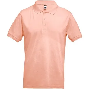 THC ADAM. Pánské bavlněné polo tričko s krátkým rukávem - Lososová / XL