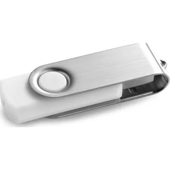 USB flash disk CLAUDIUS 16GB. USB flash disk 16 GB s kovovým klipem - Bílá