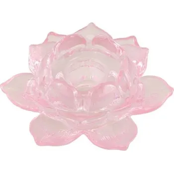 Svícen CHAKS Svícen skleněný na úzkou svíčku Růže růžový 9,9 x 4,3 cm