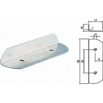 Nábytkové kování zarážka úhelníková 65mm ZN [4150] 018552