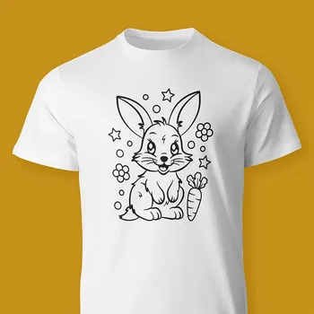 Dívčí tričko Králíček Omalovánkové dětské tričko Velikost: 146 cm / 10 let