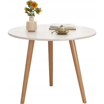Konferenční stolek Konferenční stolek Muvu malý kulatý bílý skandinávský