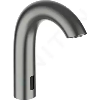 Vodovodní baterie Laufen Curvetronic Elektronická umyvadlová baterie, bez směšovače, síťové napájení, kartáčovaná ocel, HF707154423000