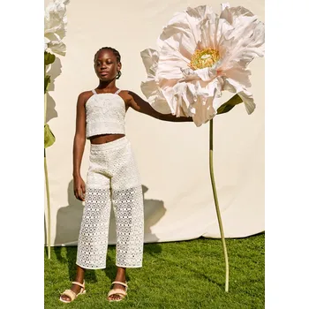 Abel & Lula Set topu a kalhot háčkovaný smetanový Abel and Lula velikost: 157