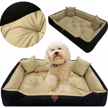 Pelíšek pro psa PELÍŠEK PELÍŠEK POTAH POHOVKOU 75X65 CM VODĚODOLNÁ PROŠÍVANÁ BÉŽOVÁ