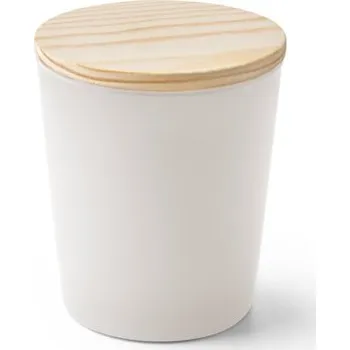 Svíčka DUVAL. Aromatická svíčka ve skleněném kalíšku s korkovým víčkem 180 g - Bílá