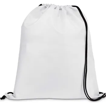 Městský batoh CARNABY. Batoh 210D s černými stahovacími šňůrkami - Bílá