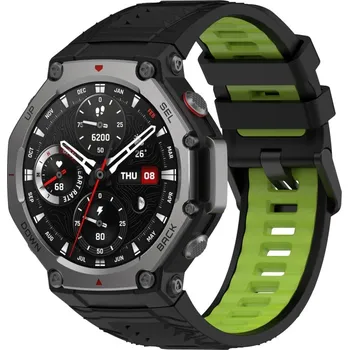 VSECHNONAMOBIL 96243 SPORTY Vyměnitelný silikonový řemínek Amazfit T-Rex 3BLACK GREEN