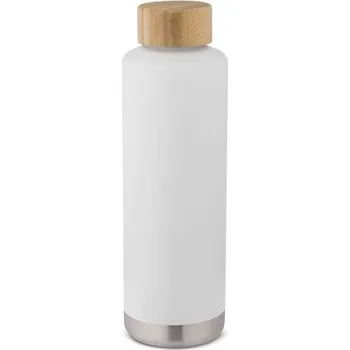 Termohrnek NORRE BOTTLE. Dvoustěnná vakuově izolovaná láhev z nerezové oceli (36% recyklace) 640 mL - Bílá