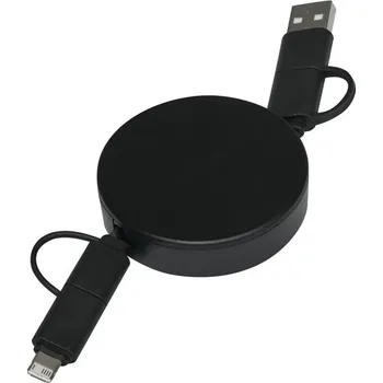 Datový kabel Kabel Pro Nabíjení A Přenos Dat Transfer Round - Černá