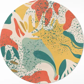 Koberec Kulatý Koberec koberec ⌀ 80 cm Retro barevné nepravidelné skvrny abstrakce