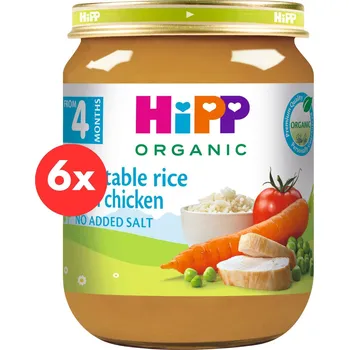 HiPP BIO Zelenina a rýže s kuřecím masem - 6× 125 g