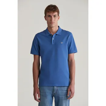Pánská košile POLOKOŠILE GANT REG SHIELD SS PIQUE POLO VINTAGE BLUE
